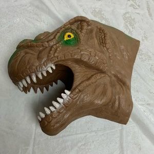 Vintage, Rare, Green Dinosaur Puppet 6.5in x 5in